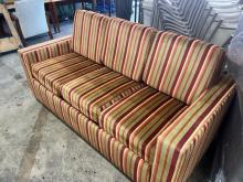 Super comfy striped pattern queen memory foam sleeper sofa!