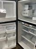 Stainless steel GE refrigerator with ice maker! Top mount fridge, 18 cubic feet 