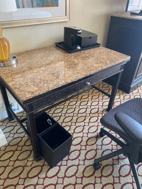 Affordable granite top writer's desk from 'The Vinoy Renaissance St. Petersburg Resort & Golf Club'!